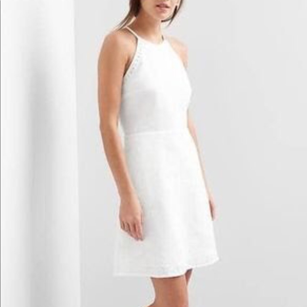 Gap Linen-Cotton Embroidery Fit & Flare Dress